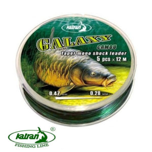 Katran Galaxy  Crystal Clear Taper Mono Shock Leader  5x15m  0.26-0.57mm