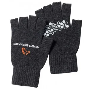 Rukavica Savage Gear Knitted Half Finger/ Dark Grey Melange