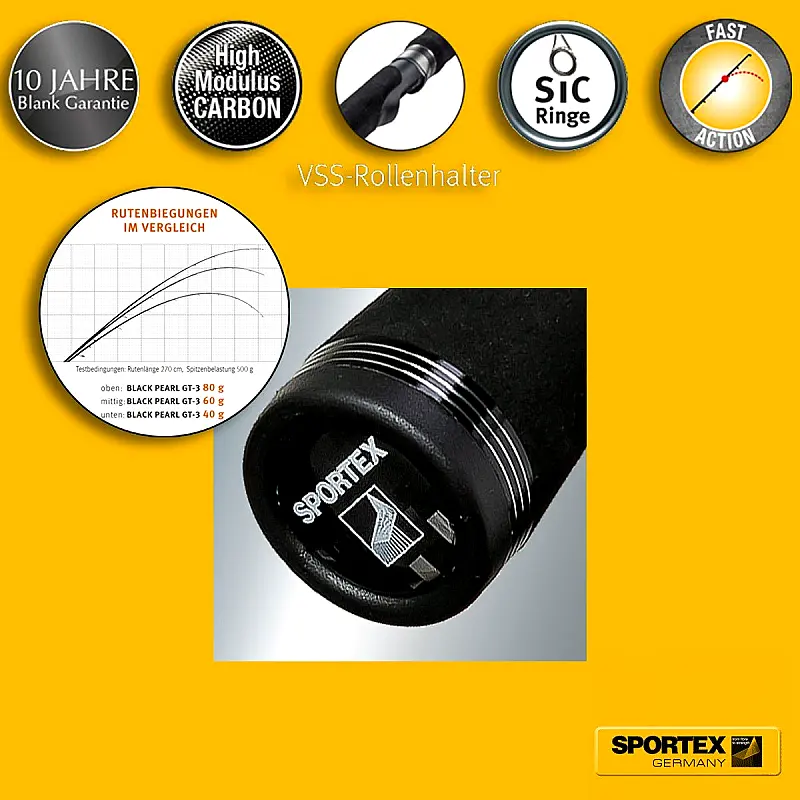 Štap Sportex Black Pearl GT-3 2.70m 9ft 40gr 23-52gr (BP 2702) - Slika 2